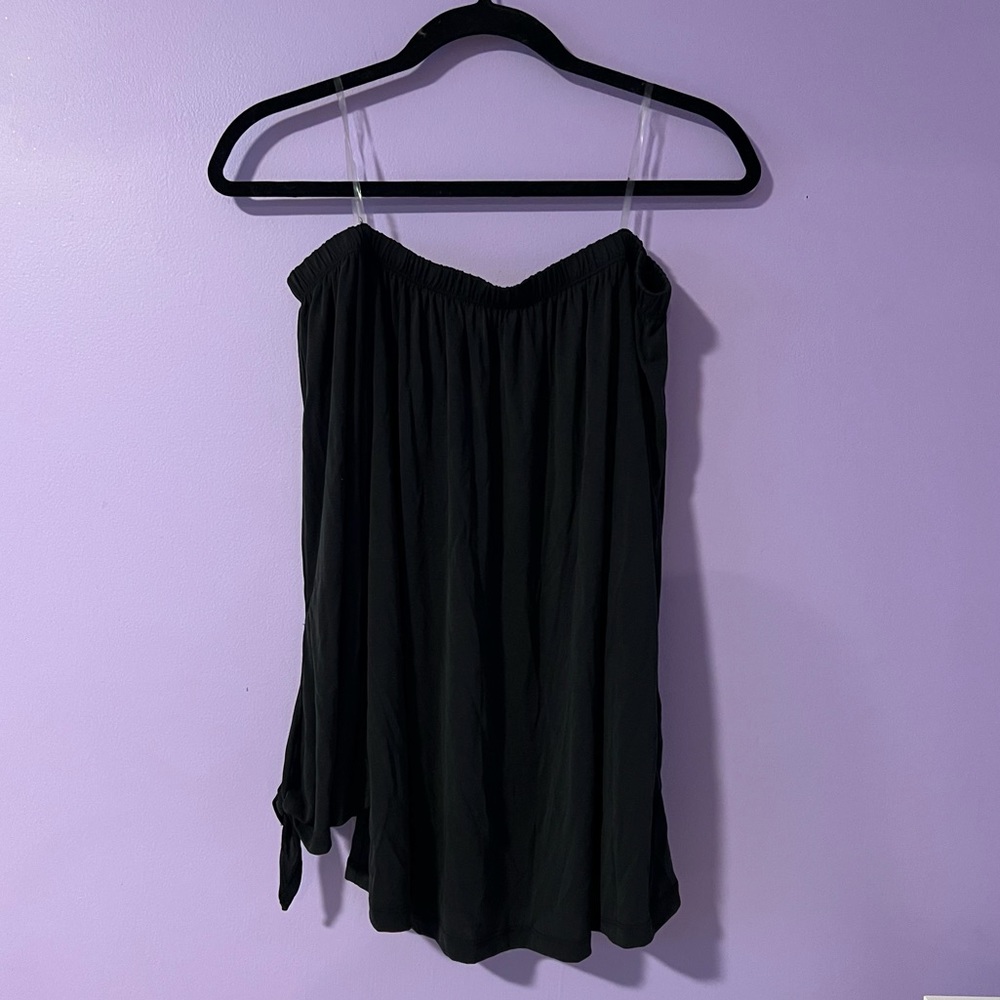Active USA Black Off the Shoulder Bell Sleeve Top